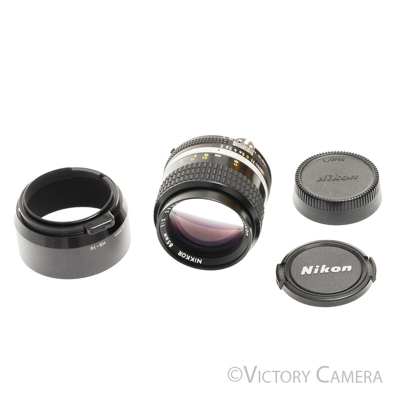 Nikon Nikkor 85mm f2 AI-S Manual Focus Portrait Lens w/ Shade [EXC] - Victory Camera