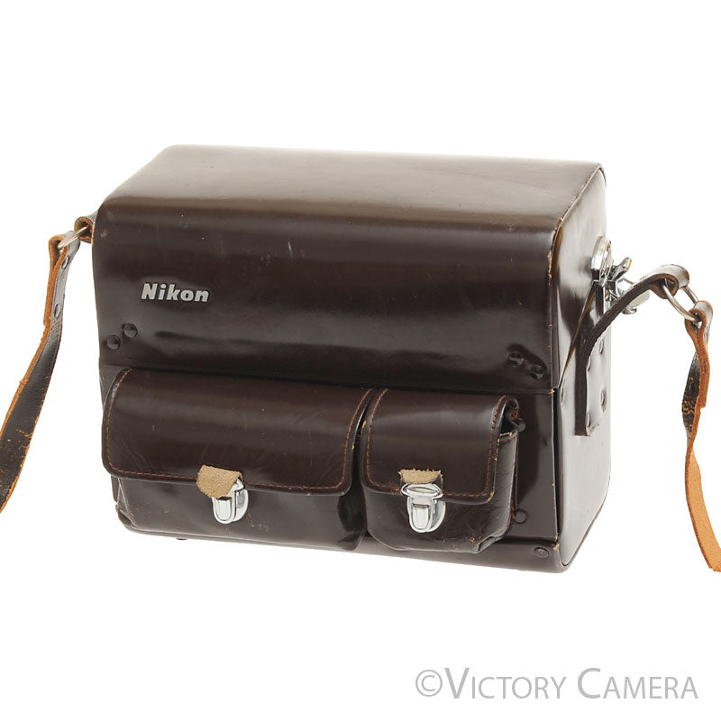Nikon FB-5 Brown Leather Camera Case w/ Fitted Lens Holders  [EXC-] - Victory Camera
