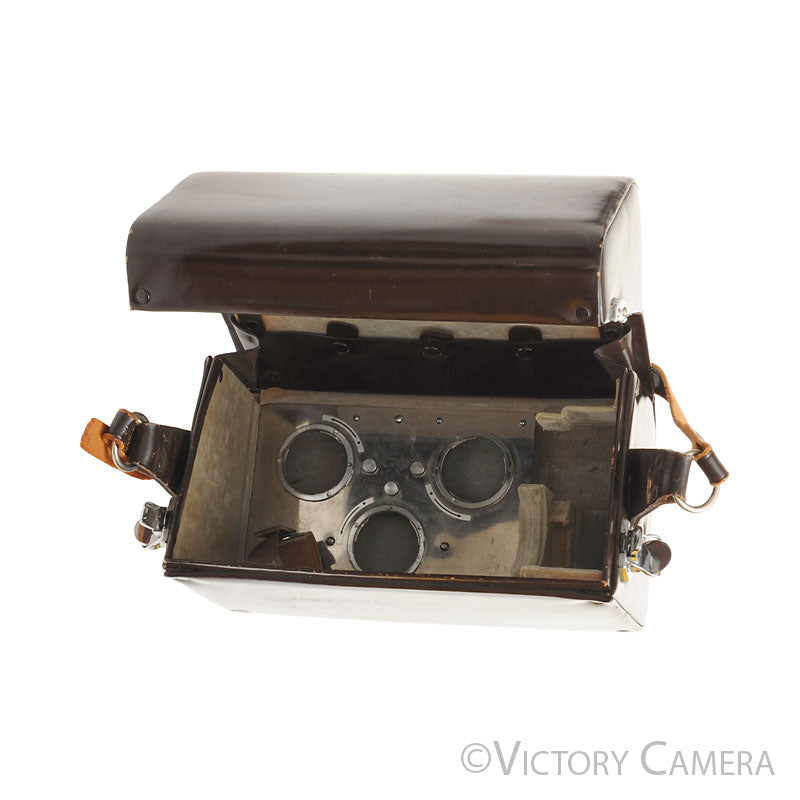 Nikon FB-5 Brown Leather Camera Case w/ Fitted Lens Holders  [EXC-] - Victory Camera