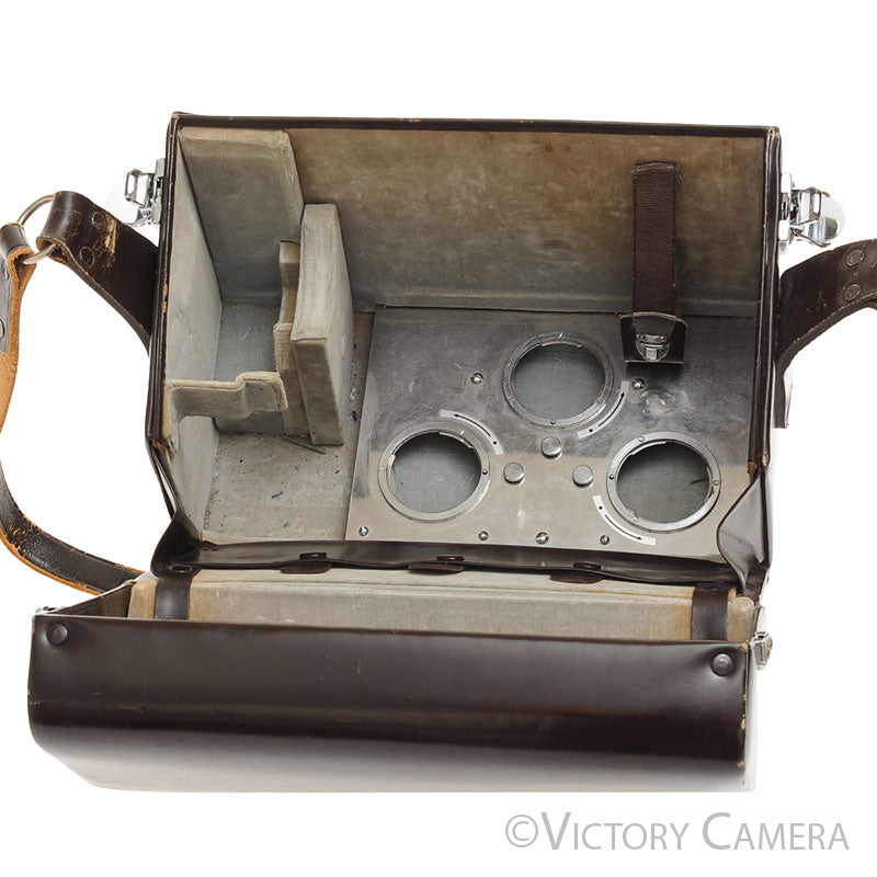 Nikon FB-5 Brown Leather Camera Case w/ Fitted Lens Holders  [EXC-] - Victory Camera
