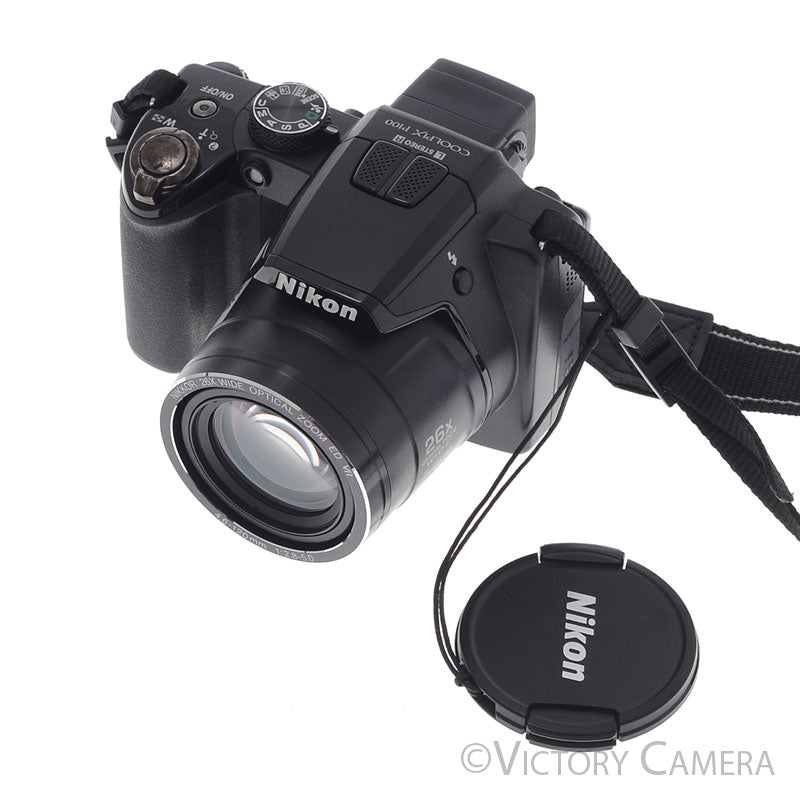 Nikon CoolPix P100 10.3MP 26x Zoom Digital Point and Shoot Camera [EXC] - Victory Camera