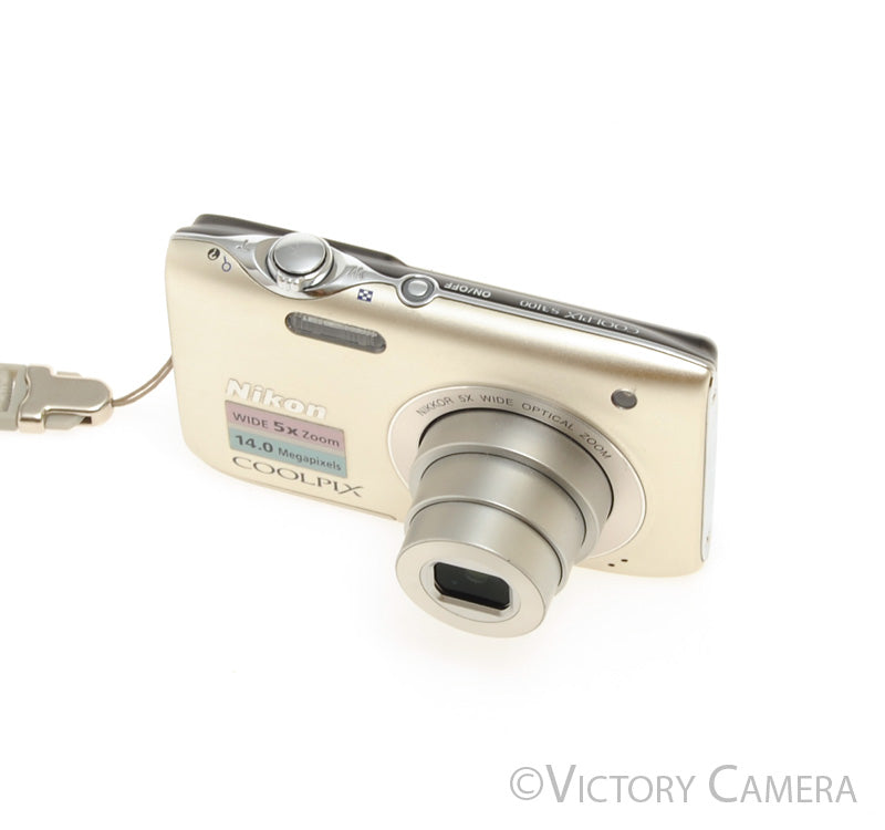Nikon CoolPix S3100 Silver 14MP Digital Point and Shoot Camera + Case [EXC] - Victory Camera