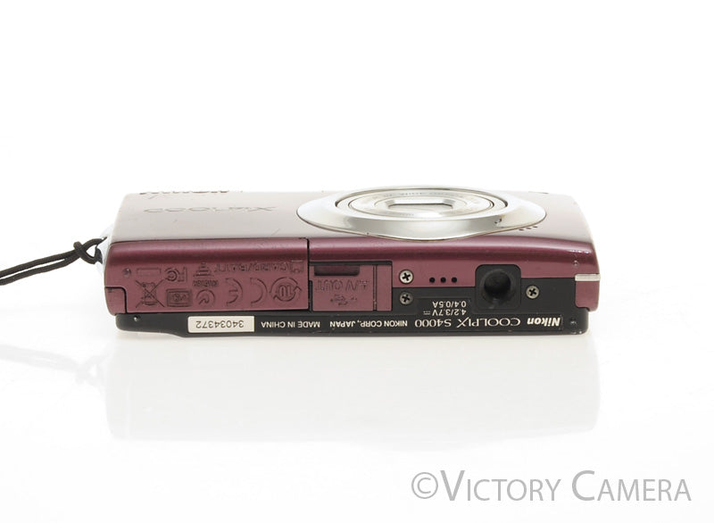 Nikon CoolPix S4000 Plum 12MP Digital Point and Shoot Camera [EXC] - Victory Camera