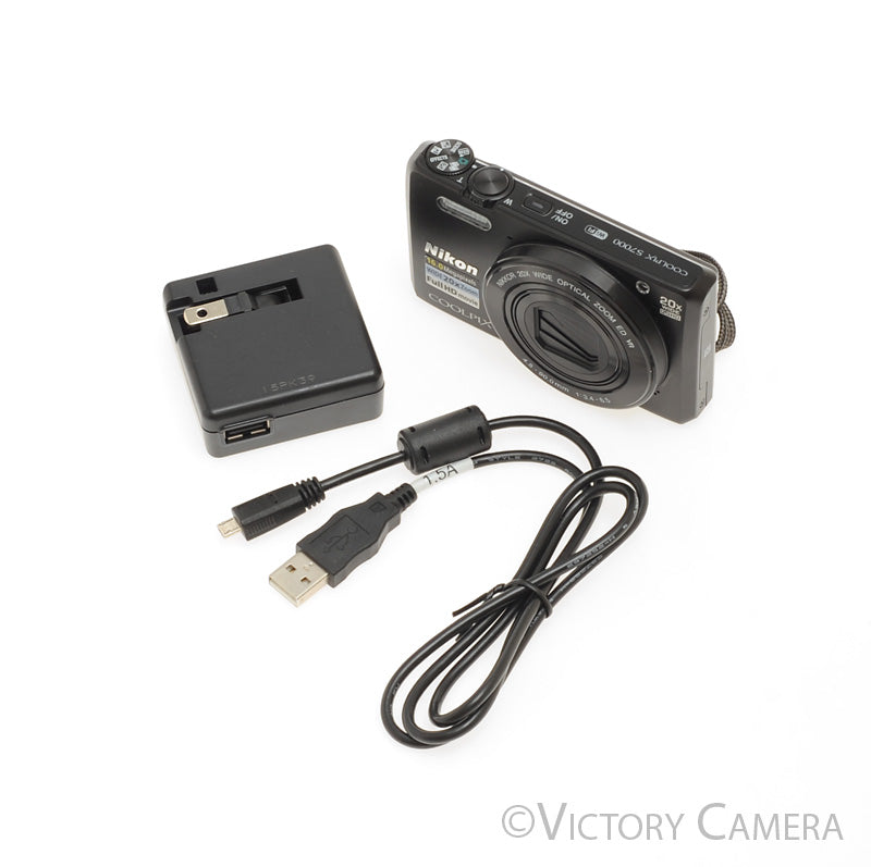 Nikon CoolPix S7000 Black 12MP Digital Point and Shoot Camera [EXC]