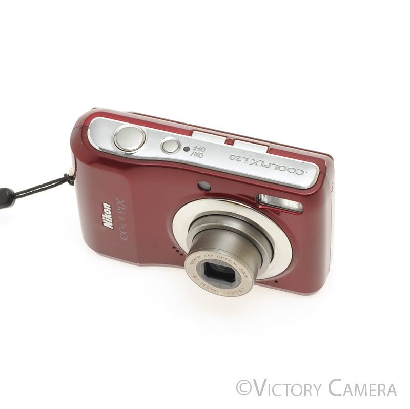Nikon CoolPix L20 Red 10MP Digital Point &amp; Shoot Camera [EXC-] - Victory Camera