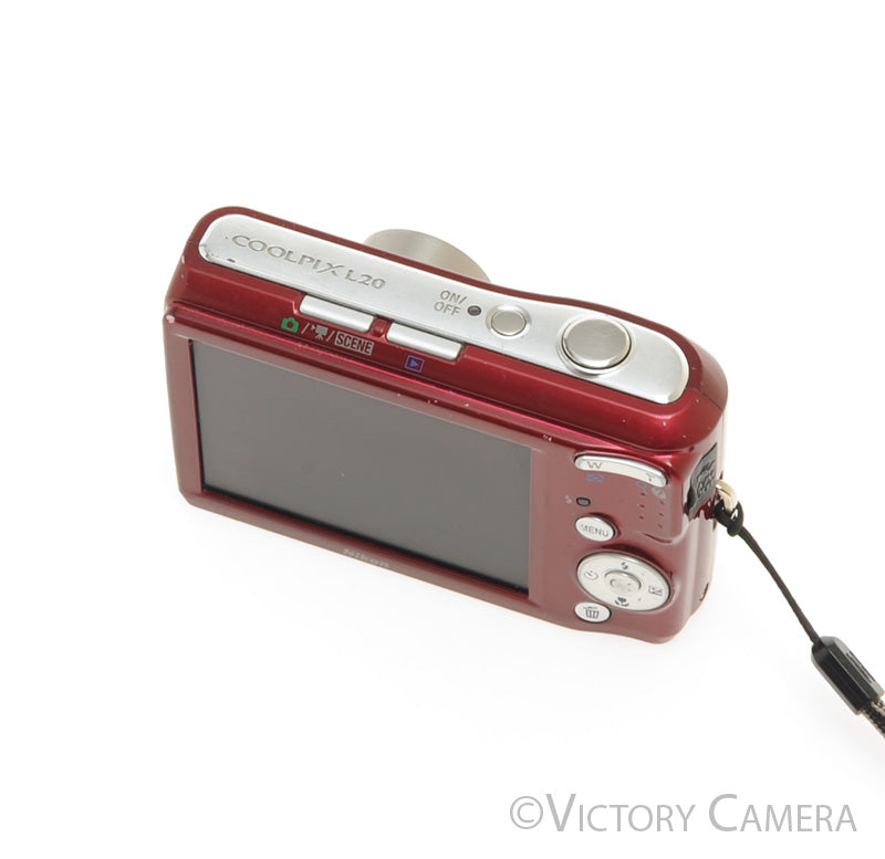 Nikon CoolPix L20 Red 10MP Digital Point &amp; Shoot Camera [EXC-] - Victory Camera