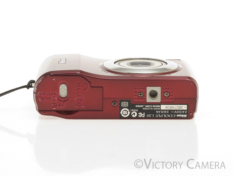 Nikon CoolPix L20 Red 10MP Digital Point &amp; Shoot Camera [EXC-] - Victory Camera