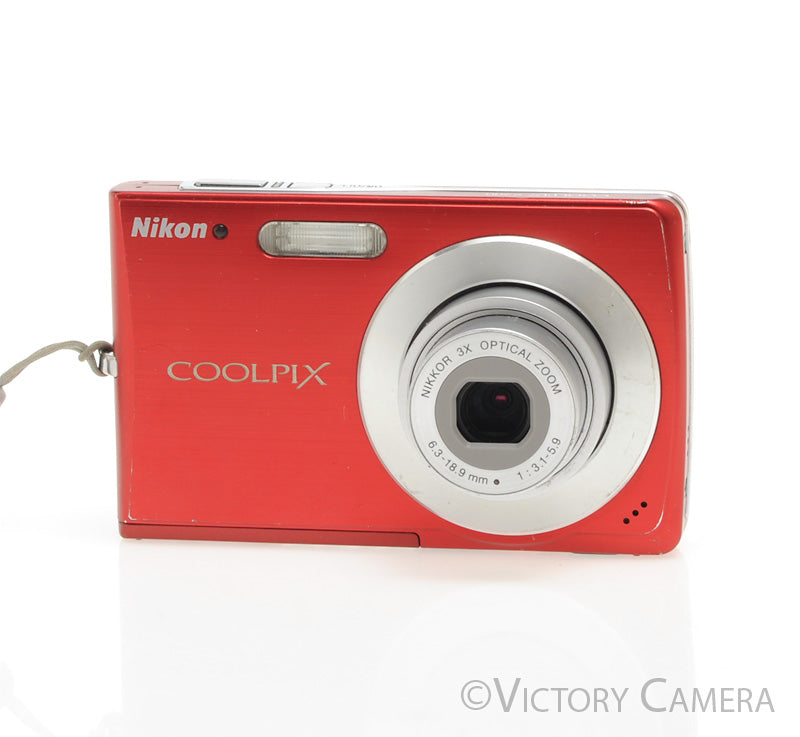 Nikon CoolPix S200 Red 7.1MP Digital Point & Shoot Camera [EXC]