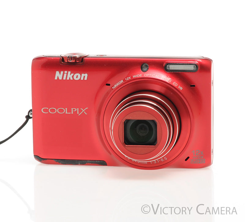 Nikon CoolPix S6500 16MP Red Digital Point &amp; Shoot Camera - Victory Camera