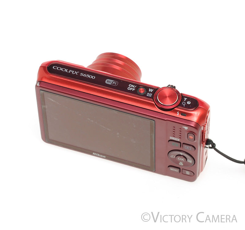 Nikon CoolPix S6500 16MP Red Digital Point &amp; Shoot Camera - Victory Camera