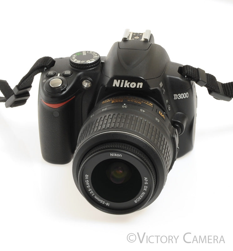 Nikon D3000 Digital SLR Camera Body w/ 18-55mm AF-S Zoom Lens ~37,400 Shots [EXC] - Victory Camera