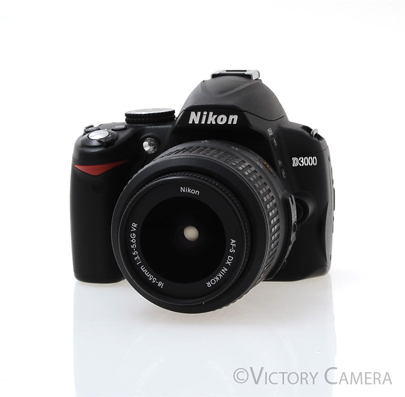Nikon D3000 Digital SLR Camera Body w/ 18-55mm AF-S Lens ~2,848 Shots [EXC] - Victory Camera