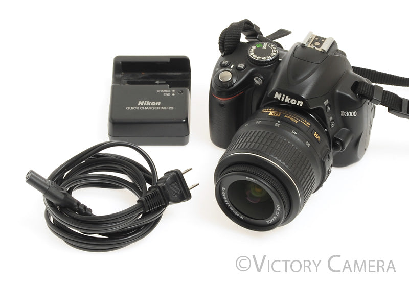 Nikon D3000 Digital SLR Camera Body w/ 18-55mm AF-S Zoom Lens ~37,400 Shots [EXC] - Victory Camera