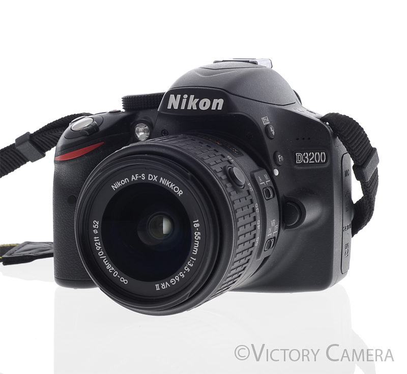 Nikon D3200 Digital SLR Camera Body w/ 18-55mm AF-S Lens ~1200 Shots [EXC+] - Victory Camera