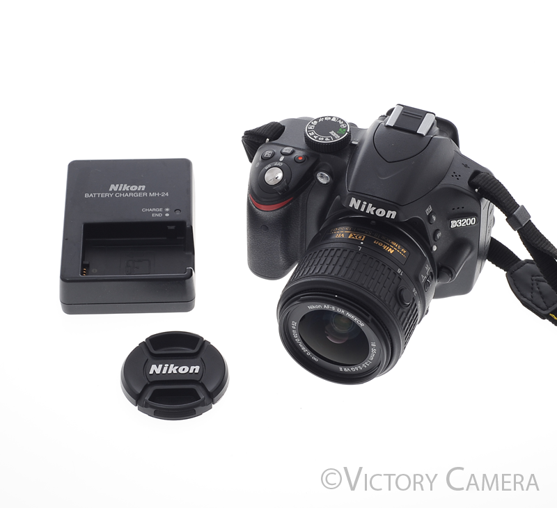 Nikon D3200 Digital SLR Camera Body w/ 18-55mm AF-S Lens ~1200 Shots [EXC+] - Victory Camera