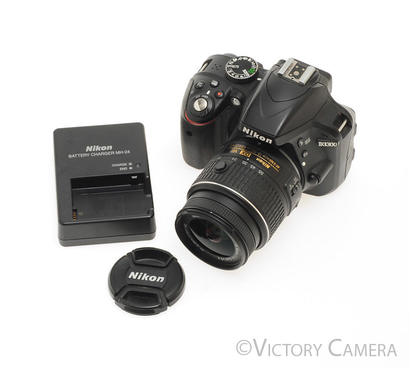 Nikon D3300 24MP Digital SLR Camera w/ 18-55mm Zoom Lens [EXC+] - Victory Camera