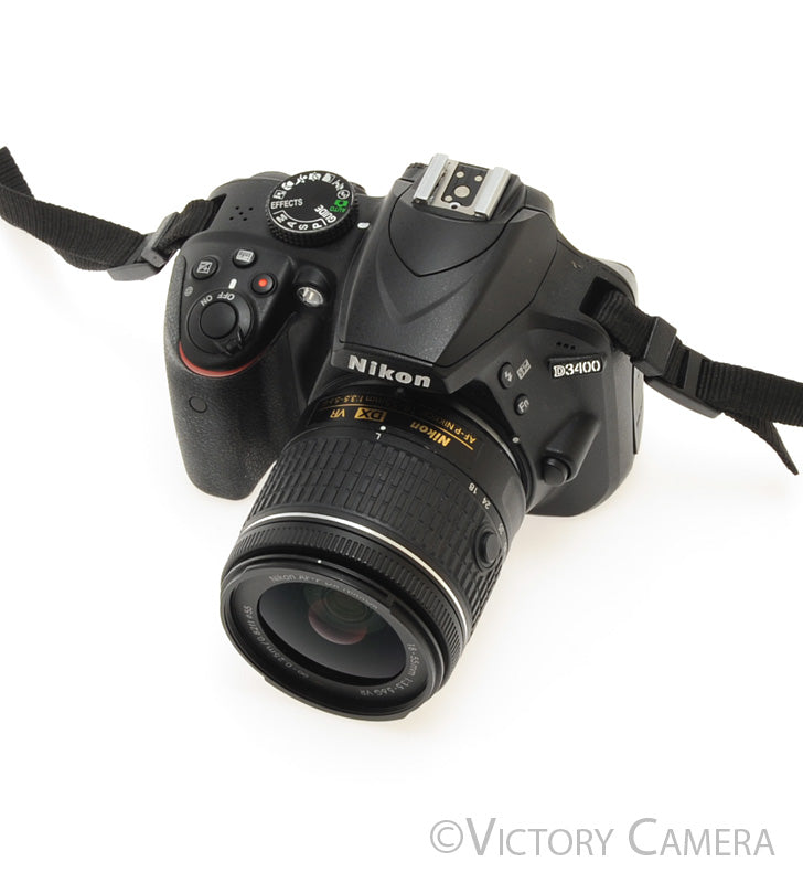 Nikon D3400 Digital SLR Camera Body 24.2mp w/ 18-55mm Lens ~2000 Shots [EXC+] - Victory Camera