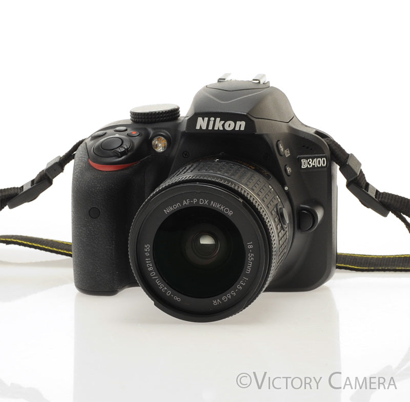Nikon D3400 Digital SLR Camera Body 24.2mp w/ 18-55mm Lens ~2000 Shots [EXC+] - Victory Camera
