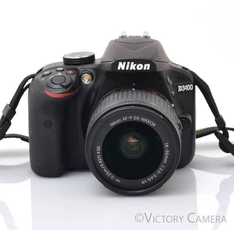 Nikon D3400 Digital SLR Camera Body 24.2mp w/ 18-55mm Lens ~155Shots [EXC+] - Victory Camera