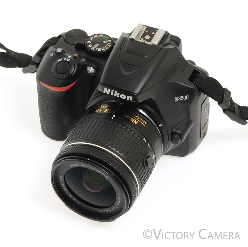 Nikon D3500 24.2MP Digital SLR Camera w/ 18-55mm Zoom Lens ~6400 Shots [MINT-] - Victory Camera