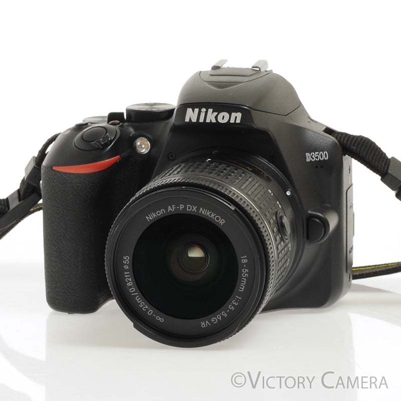 Nikon D3500 24.2MP Digital SLR Camera w/ 18-55mm Zoom Lens ~6400 Shots [MINT-] - Victory Camera