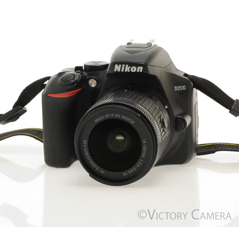 Nikon D3500 24.2MP Digital SLR Camera w/ 18-55mm Zoom Lens ~3500 Shots [MINT-] - Victory Camera