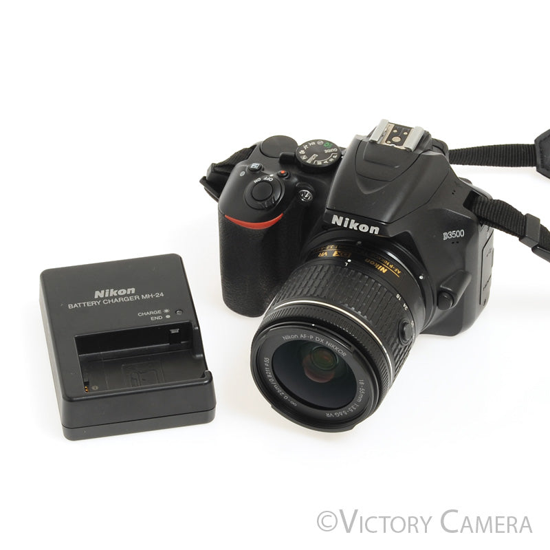 Nikon D3500 24.2MP Digital SLR Camera w/ 18-55mm Zoom Lens ~6400 Shots [MINT-] - Victory Camera