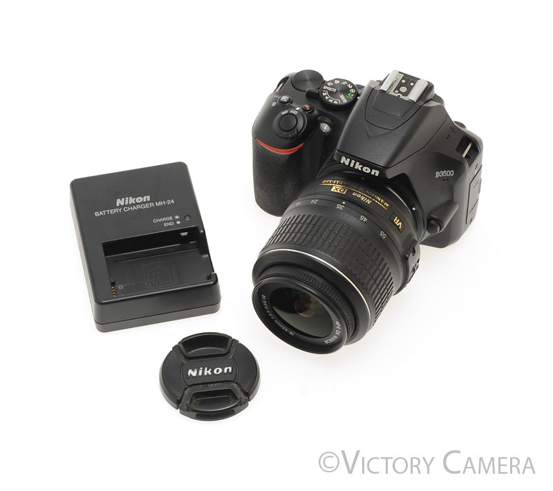 Nikon D3500 24.2MP Digital SLR Camera w/ 18-55mm Zoom Lens ~4995 Shots [EXC] - Victory Camera