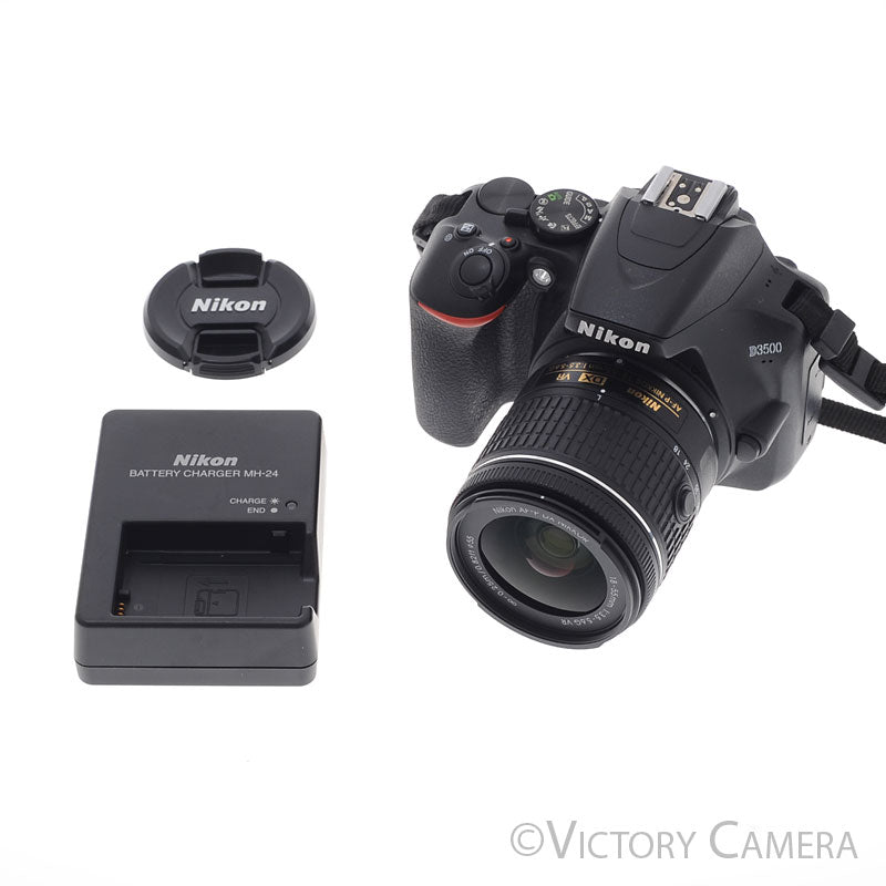 Nikon D3500 24.2MP Digital SLR Camera w/ 18-55mm Zoom Lens ~3200 Shots [MINT-] - Victory Camera