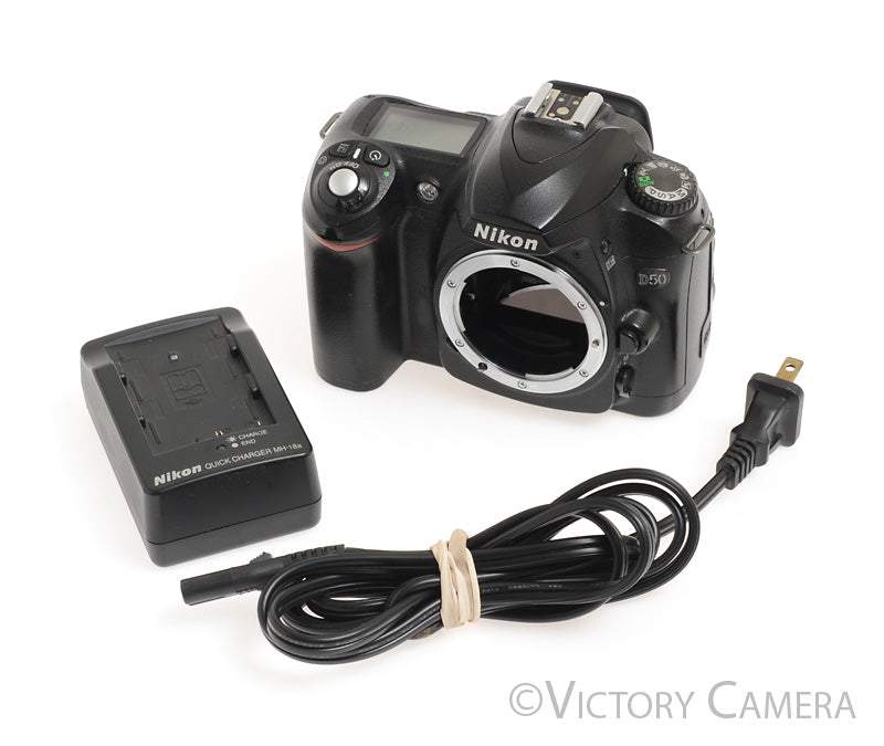 Nikon D50 6.1MP Digital SLR Camera w/ Battery &amp; Charger (~53600 Shots) [EXC+] - Victory Camera