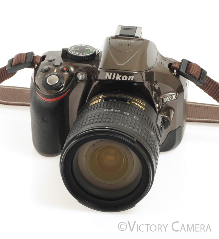 Nikon D5200 Brown 24.1MP DSLR w/ 18-70mm Zoom Lens ~7500 Shots [EXC+] - Victory Camera