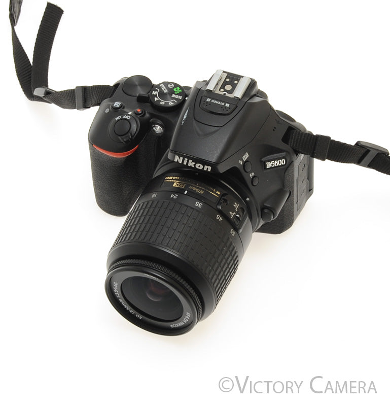 Nikon D5600 24.2MP Digital SLR Camera w/ 18-55mm Zoom Lens ~300 Shots [EXC+] - Victory Camera