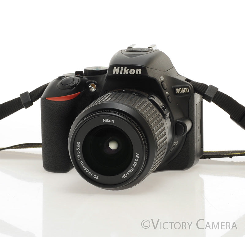Nikon D5600 24.2MP Digital SLR Camera w/ 18-55mm Zoom Lens ~300 Shots [EXC+] - Victory Camera
