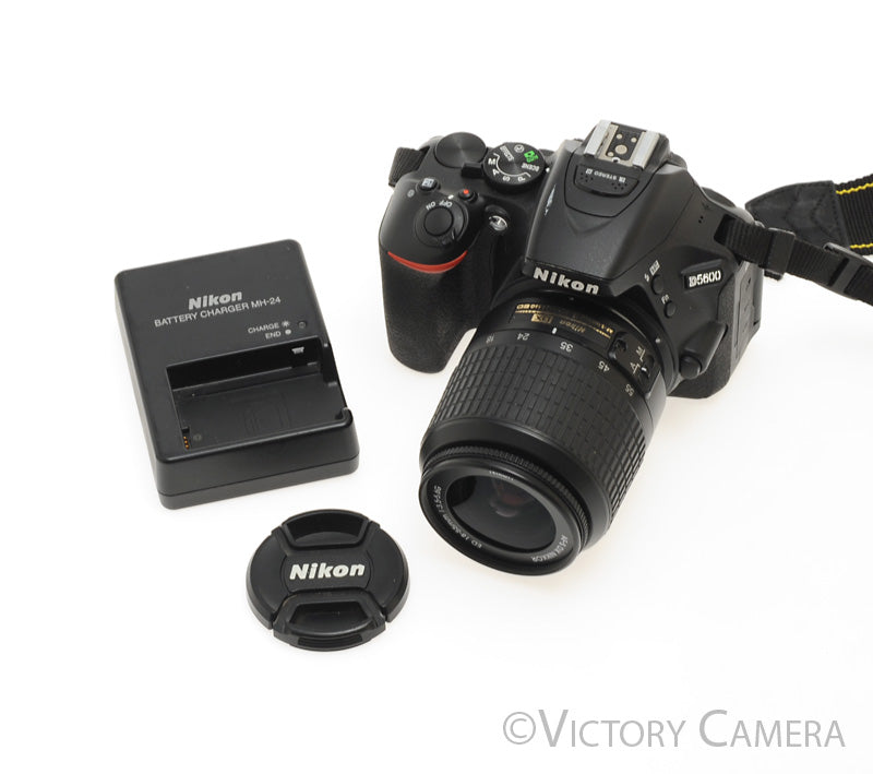 Nikon D5600 24.2MP Digital SLR Camera w/ 18-55mm Zoom Lens ~300 Shots [EXC+] - Victory Camera