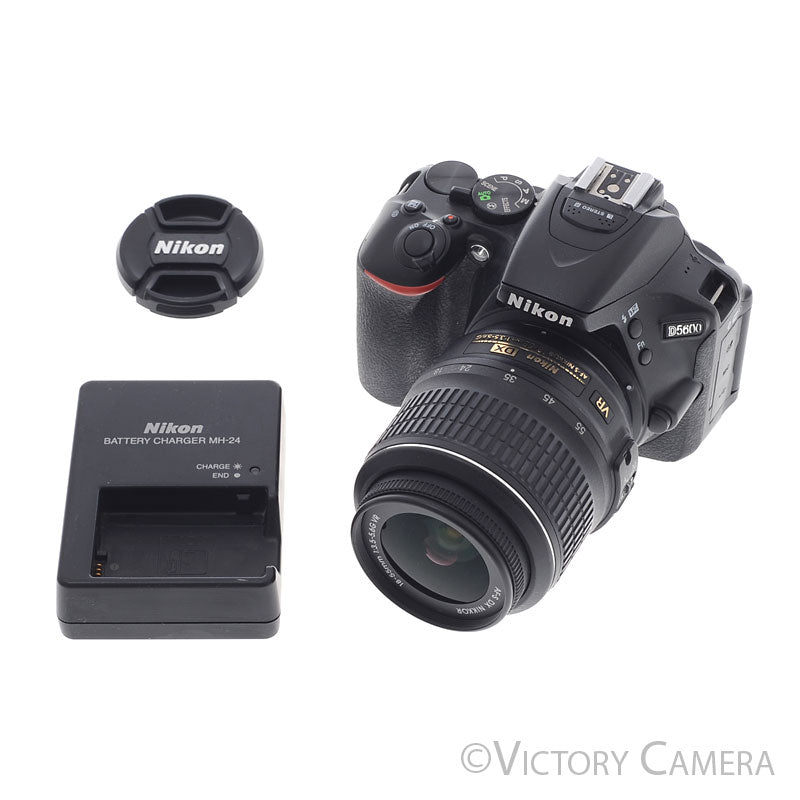 Nikon D5600 24.2MP Digital SLR Camera w/ 18-55mm Zoom Lens  [EXC+] - Victory Camera