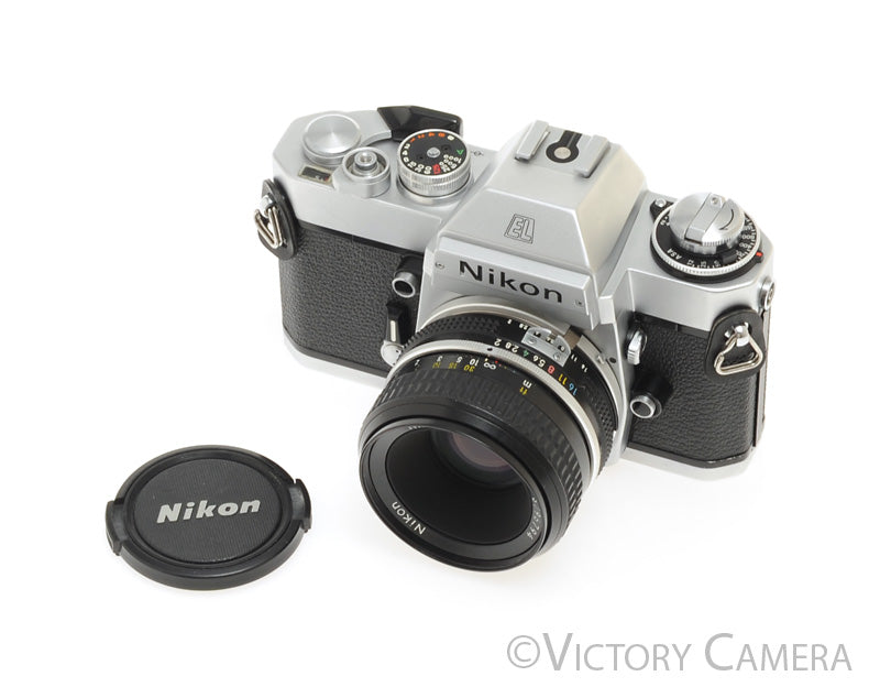 Nikon Nikkormat EL2 EL 2 Chrome Camera w/ 50mm f2 AI Lens -New Seals- [EXC+] - Victory Camera