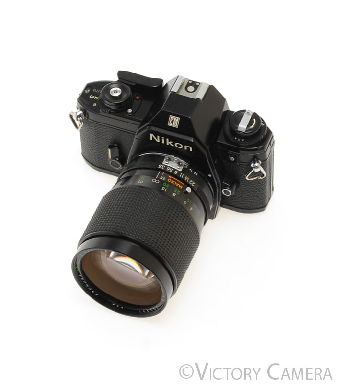 Nikon EM Black 35mm Film Camera with 28-80mm Zoom Lens [EXC] - Victory Camera