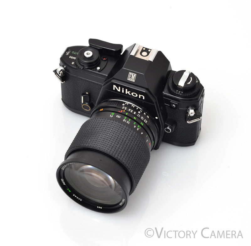 Nikon EM Black 35mm Film Camera with 28-80mm Zoom Lens [EXC] - Victory Camera