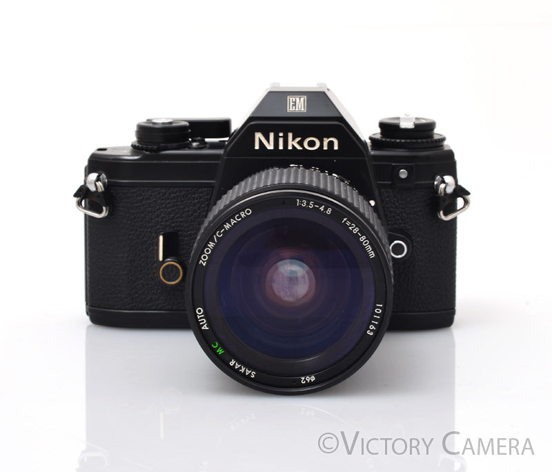 Nikon EM Black 35mm Film Camera with 28-80mm Zoom Lens [EXC] - Victory Camera
