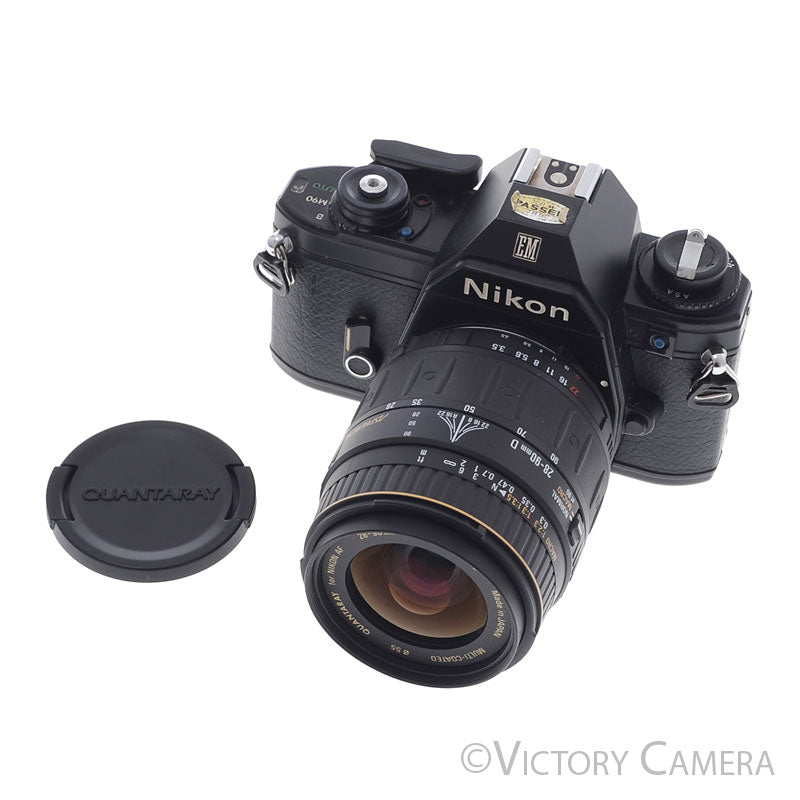 Nikon EM Black 35mm Film Camera w/ 28-90mm Zoom Lens [EXC+] - Victory Camera