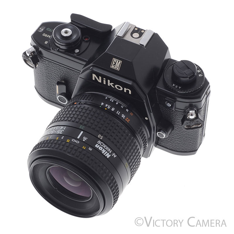 Nikon EM Black 35mm Film Camera w/ 35-80mm Zoom Lens [EXC+]