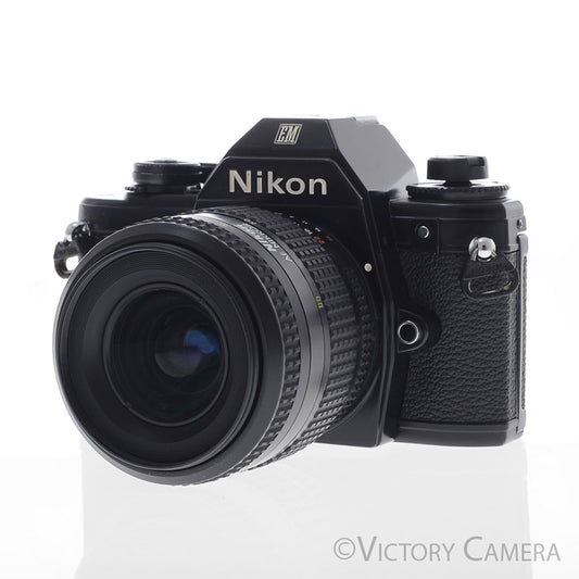 Nikon EM Black 35mm Film Camera w/ 35-80mm Zoom Lens [EXC+] - Victory Camera