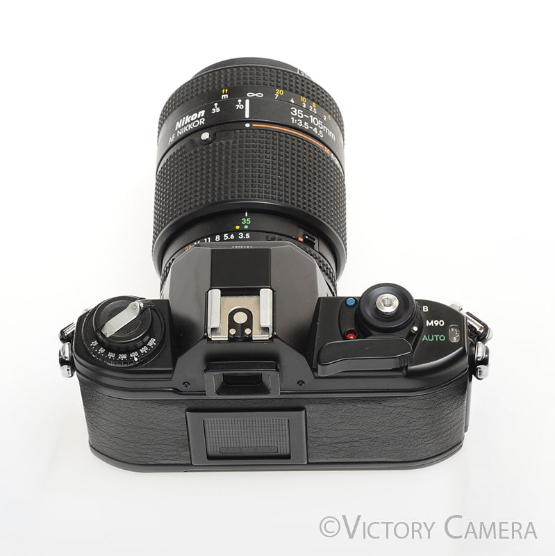 Nikon EM Black 35mm Film Camera w/ 35-105mm Zoom Lens [EXC+] - Victory Camera