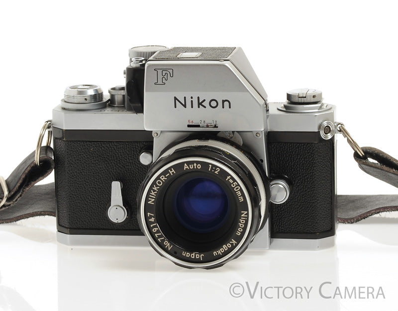 Nikon F Chrome 35mm Camera Body 50mm f2 Lens + Prism -New Seals- [EXC] - Victory Camera
