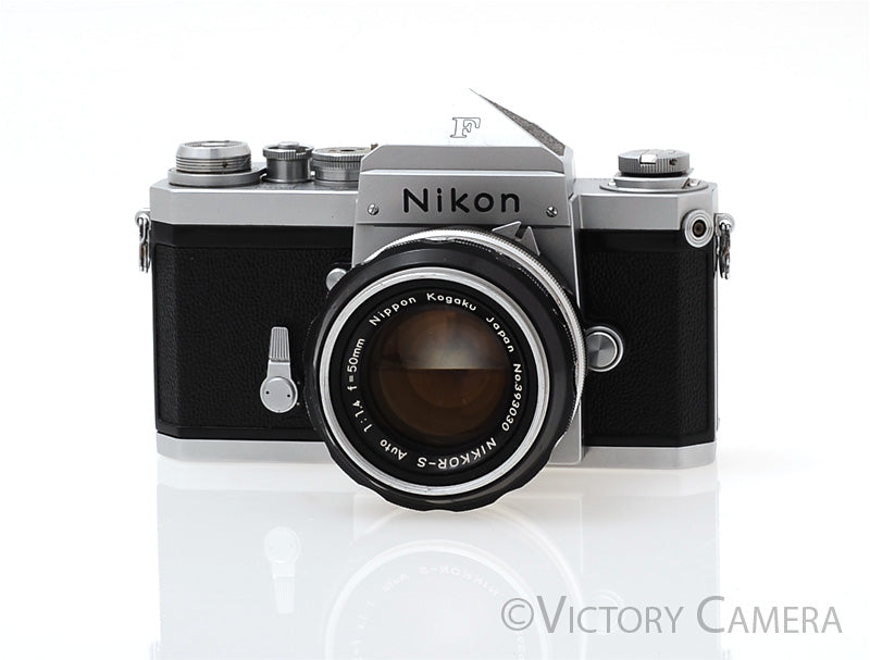 Nikon F Chrome 35mm Camera + 50mm f1.4 Lens Eye Level Finder [EXC] - Victory Camera