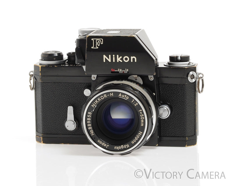 Nikon F Black Camera Body w/ FTN Photomic Prism &amp; 50mm f2 Lens -Nice- - Victory Camera