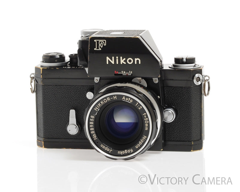Nikon F Black Camera Body w/ FTN Photomic Prism &amp; 50mm f2 Lens -Nice-