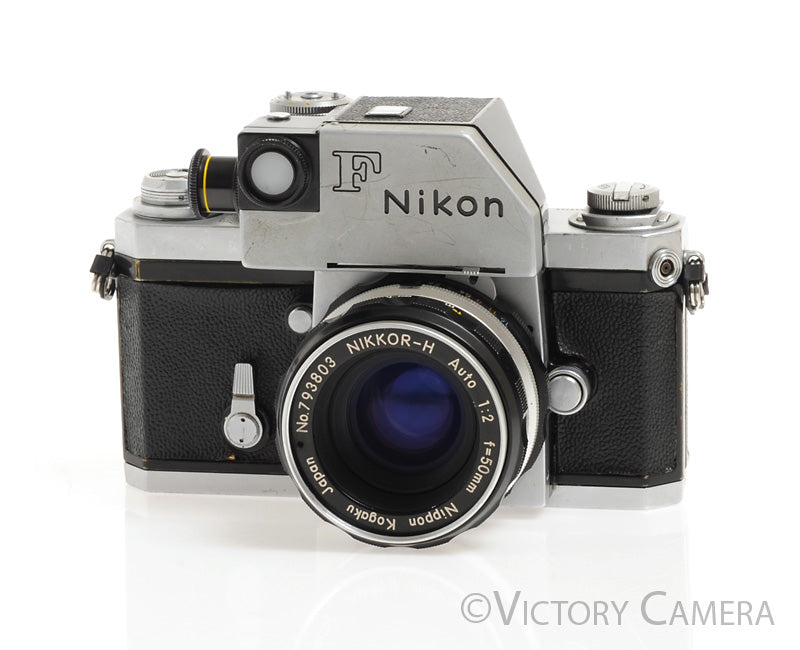 Nikon F Camera Body w/ Chrome Photomic Prism & 50mm f2 Lens -New Seals- [EXC-] - Victory Camera