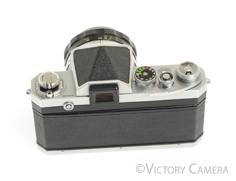 Nikon F Early 1960/61 64xxx w/ 50mm f1.4 Lens, Eye Level Finder -Good Seals- [EXC-] - Victory Camera