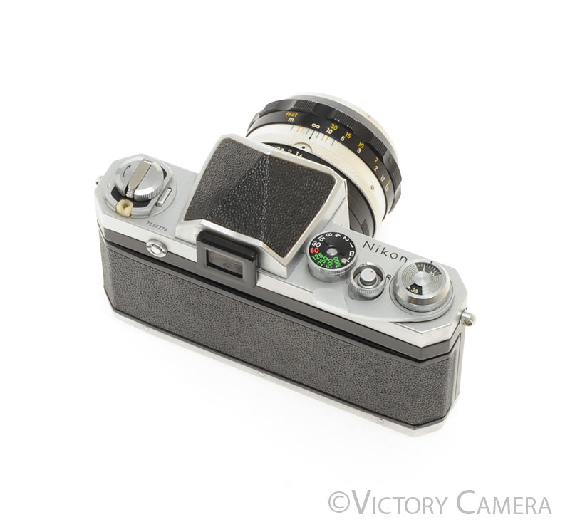 Nikon F Chrome 35mm SLR Camera w/ 50mm f1.4 Lens, Eye Level Finder [EXC] - Victory Camera